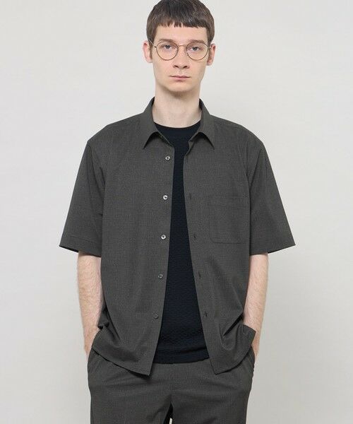 MACKINTOSH LONDON(MENS) / マッキントッシュ ロンドン 　メンズ シャツ・ブラウス | 【ICE JET】セットアップ半袖オーバーシャツ（チャコールグレー）