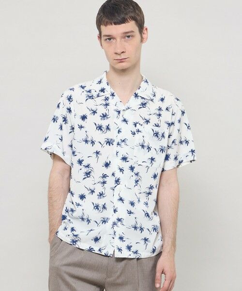 MACKINTOSH LONDON(MENS) / マッキントッシュ ロンドン 　メンズ シャツ・ブラウス | 【WEB・一部店舗限定】プラムツリープリント半袖オープンカラーシャツ（オフホワイト）