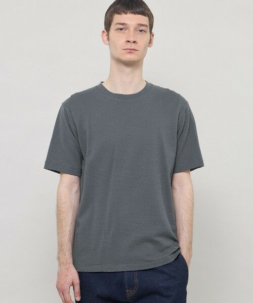 MACKINTOSH LONDON(MENS) / マッキントッシュ ロンドン メンズ カットソー | シャーリングジャカードTシャツ(グレー系1)