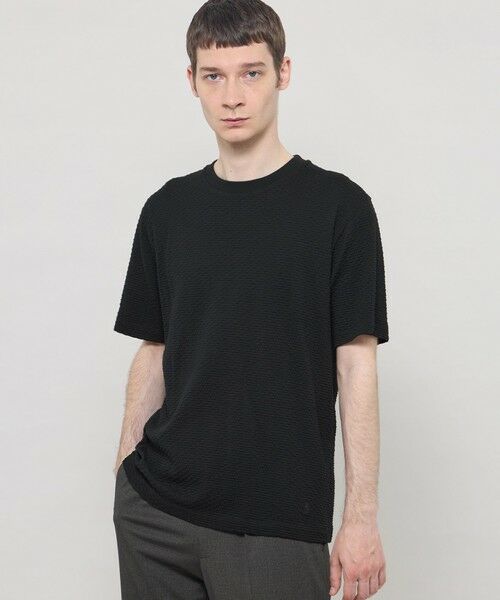MACKINTOSH LONDON(MENS) / マッキントッシュ ロンドン メンズ カットソー | シャーリングジャカードTシャツ(ブラック)