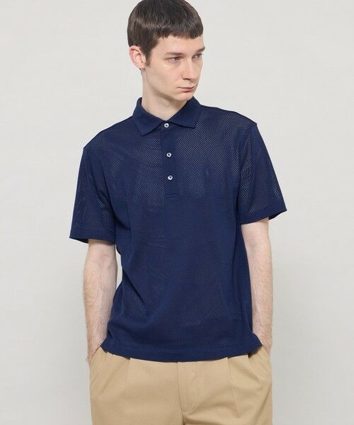 MACKINTOSH LONDON(MENS) / マッキントッシュ ロンドン メンズ カットソー | ラッセルメッシュポロシャツ(ネイビー)