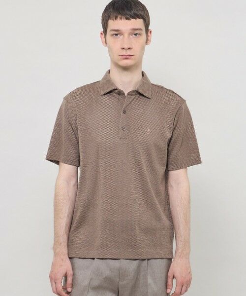 MACKINTOSH LONDON(MENS) / マッキントッシュ ロンドン メンズ カットソー | ラッセルメッシュポロシャツ(ブラウン4)