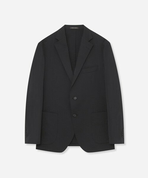 MACKINTOSH LONDON(MENS) / マッキントッシュ ロンドン 　メンズ ノーカラージャケット | 【BREASY JACKET】ナイロンストレッチセットアップジャケット（ブラック）