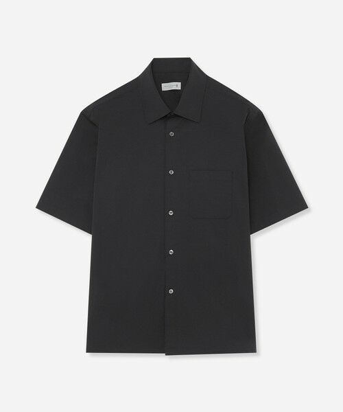 MACKINTOSH LONDON(MENS) / マッキントッシュ ロンドン 　メンズ シャツ・ブラウス | ナイロンストレッチ半袖オーバーシャツ（ブラック）