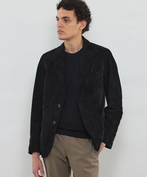 MACKINTOSH LONDON(MENS) / マッキントッシュ ロンドン メンズ ノーカラージャケット | スエードレザージャケット(ブラック)