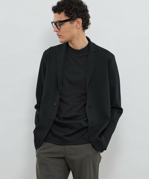 MACKINTOSH LONDON(MENS) / マッキントッシュ ロンドン 　メンズ ノーカラージャケット | ミラノリブニットジャケット（ブラック）