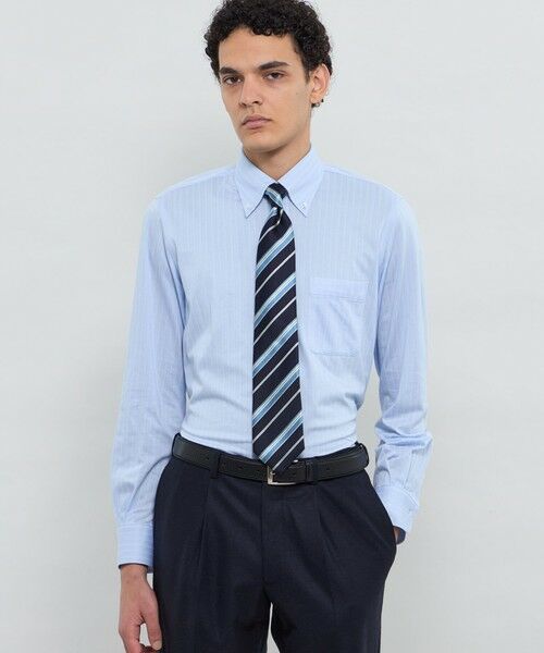 MACKINTOSH LONDON(MENS) / マッキントッシュ ロンドン メンズ シャツ・ブラウス | 【FLEX JERSEY】ドビージャカードジャージー ボタンダウンシャツ(ブルー4)