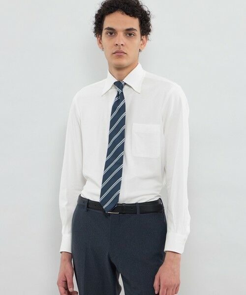 MACKINTOSH LONDON(MENS) / マッキントッシュ ロンドン メンズ シャツ・ブラウス | 【FLEX JERSEY】交編鹿の子ジャージー ワンピースカラーシャツ(ホワイト)