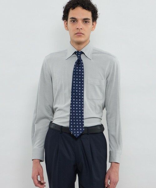 MACKINTOSH LONDON(MENS) / マッキントッシュ ロンドン メンズ シャツ・ブラウス | 【FLEX JERSEY】交編鹿の子ジャージー ワンピースカラーシャツ(グレー系1)