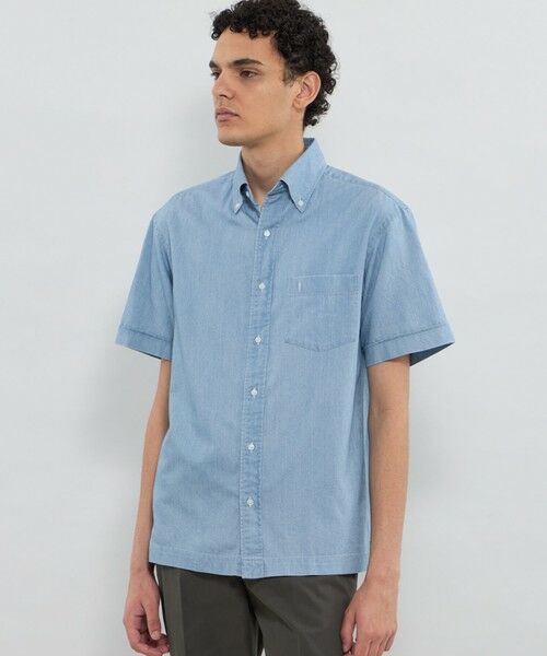 MACKINTOSH LONDON(MENS) / マッキントッシュ ロンドン メンズ シャツ・ブラウス | ノンツイストコットンデニムハーフボタンダウンシャツ(ブルー2)