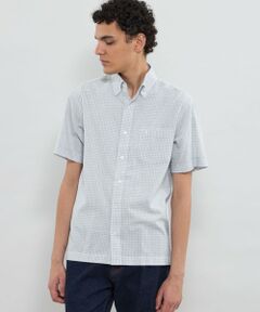 MACKINTOSH LONDON(MENS) / マッキントッシュ ロンドン 　メンズ シャツ・ブラウス | マイクロチェックコットンリネンハーフボタンダウンシャツ
