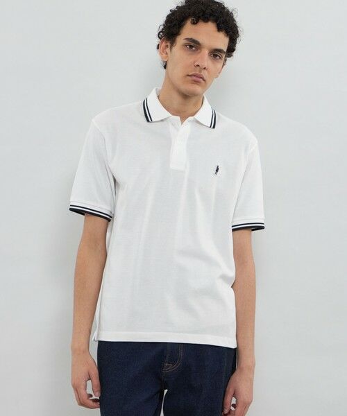 MACKINTOSH LONDON(MENS) / マッキントッシュ ロンドン メンズ カットソー | ワッペンラインポロシャツ(ホワイト)