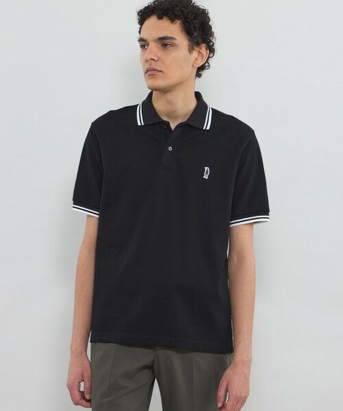 MACKINTOSH LONDON(MENS) / マッキントッシュ ロンドン メンズ カットソー | ワッペンラインポロシャツ(ブラック)
