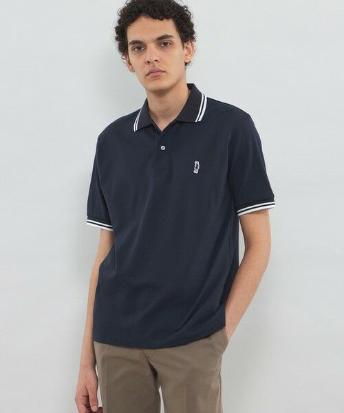 MACKINTOSH LONDON(MENS) / マッキントッシュ ロンドン メンズ カットソー | ワッペンラインポロシャツ(ネイビー)