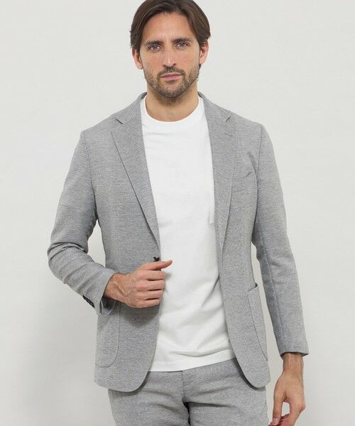 MACKINTOSH LONDON(MENS) / マッキントッシュ ロンドン メンズ ノーカラージャケット | 【WEB・一部店舗限定】【BREASY JACKET】ウール混レノクロスセットアップジャケット(グレー)