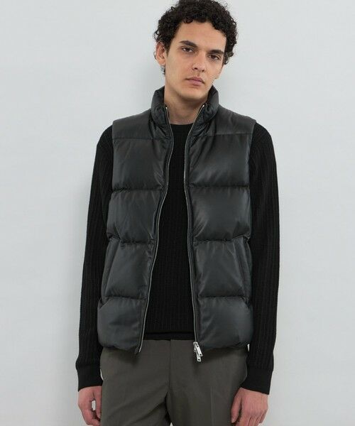 MACKINTOSH LONDON(MENS) / マッキントッシュ ロンドン 　メンズ ブルゾン | シープレザー ダウンベスト（ブラック）
