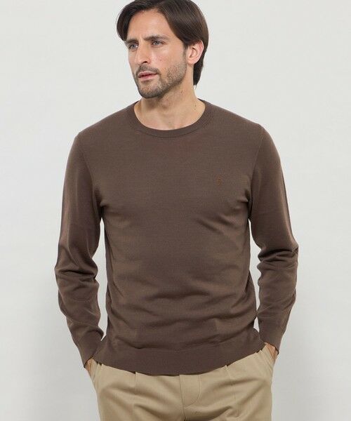 MACKINTOSH LONDON(MENS) / マッキントッシュ ロンドン 　メンズ ニット・セーター | 14ゲージウォッシャブルウールクルーネックニット（ブラウン6）