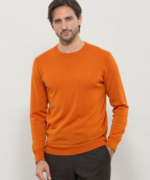 MACKINTOSH LONDON(MENS) / マッキントッシュ ロンドン 　メンズ ニット・セーター | 14ゲージウォッシャブルウールクルーネックニット（オレンジ5）
