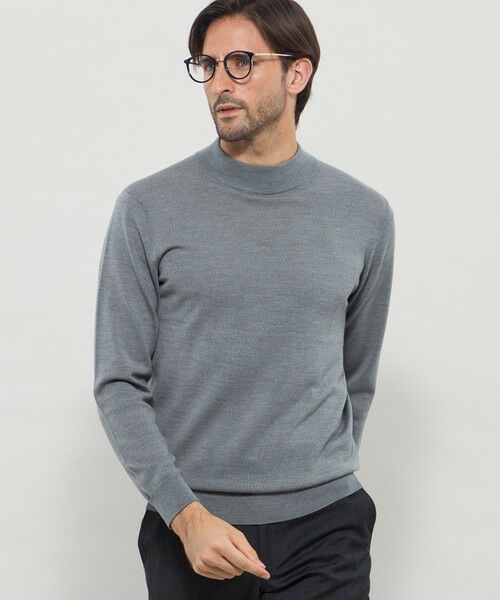MACKINTOSH LONDON(MENS) / マッキントッシュ ロンドン 　メンズ ニット・セーター | 14ゲージウォッシャブルウールモックネックニット（グレー系1）