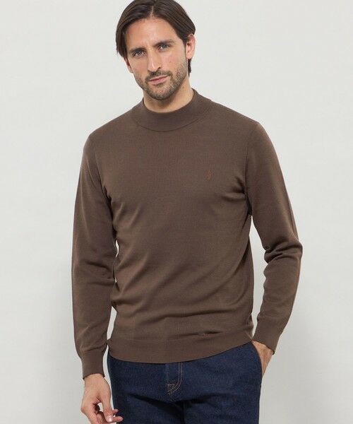 MACKINTOSH LONDON(MENS) / マッキントッシュ ロンドン 　メンズ ニット・セーター | 14ゲージウォッシャブルウールモックネックニット（ブラウン6）