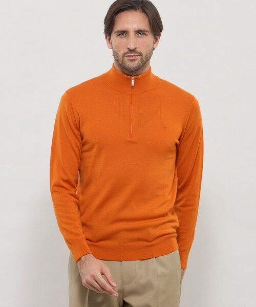 MACKINTOSH LONDON(MENS) / マッキントッシュ ロンドン 　メンズ ニット・セーター | 14ゲージウォッシャブルウールハーフジップニット（オレンジ5）