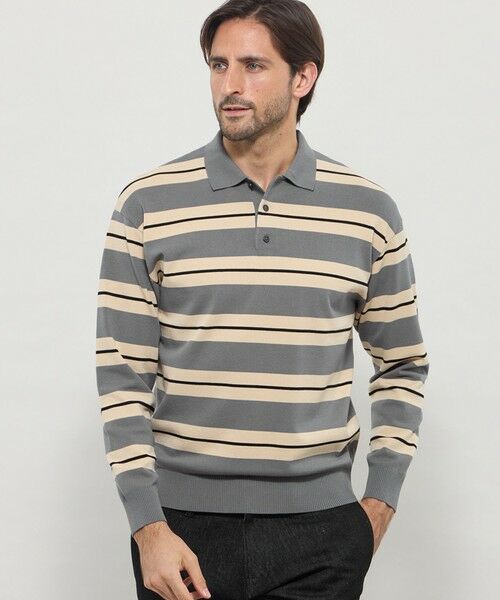 MACKINTOSH LONDON(MENS) / マッキントッシュ ロンドン 　メンズ ニット・セーター | ラガーニットシャツ（グレー系1）