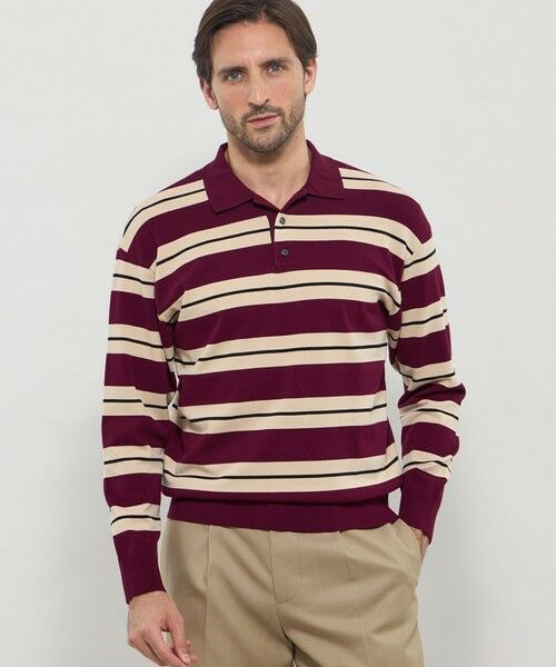MACKINTOSH LONDON(MENS) / マッキントッシュ ロンドン 　メンズ ニット・セーター | ラガーニットシャツ（レッド系その他1）