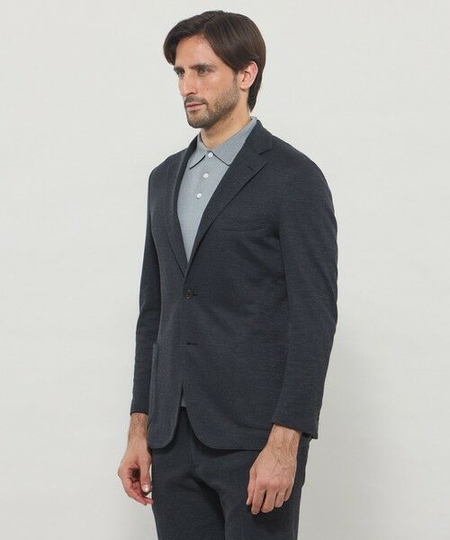 MACKINTOSH LONDON(MENS) / マッキントッシュ ロンドン 　メンズ ノーカラージャケット | 【WEB・一部店舗限定】【FLEX JERSEY】ホップサックジャージーセットアップジャケット | 詳細4