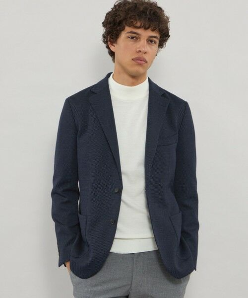 MACKINTOSH LONDON(MENS) / マッキントッシュ ロンドン メンズ ノーカラージャケット | 【FLEX JERSEY】バーズアイジャージージャケット(ダークネイビー)