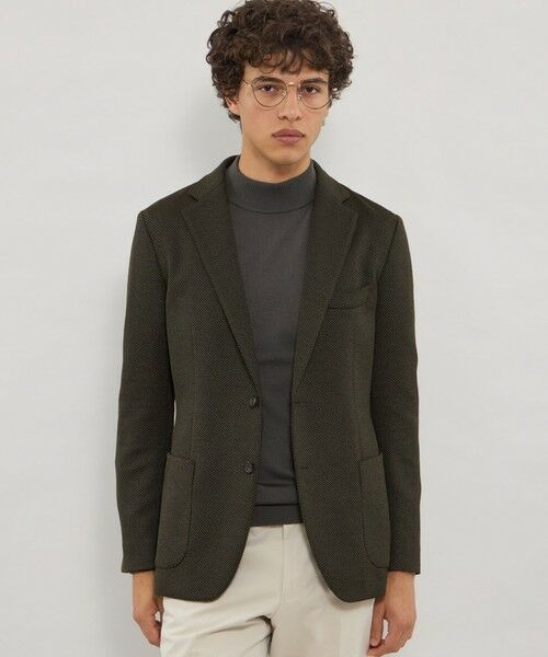 MACKINTOSH LONDON(MENS) / マッキントッシュ ロンドン メンズ ノーカラージャケット | 【FLEX JERSEY】バーズアイジャージージャケット(グリーン6)