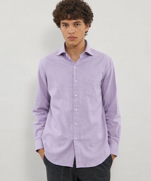 MACKINTOSH LONDON(MENS) / マッキントッシュ ロンドン 　メンズ シャツ・ブラウス | シャンブレーピーチワイドカラーシャツ（パープル6）