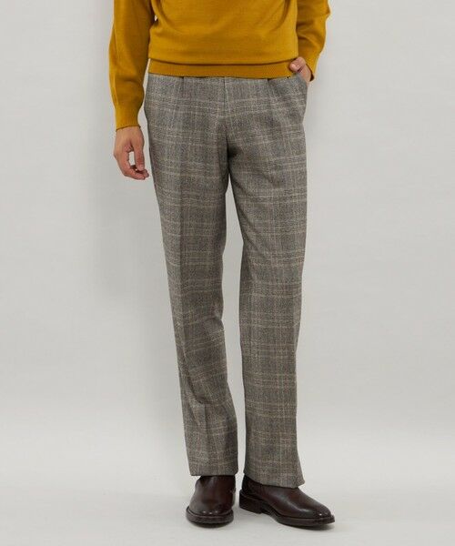 MACKINTOSH LONDON(MENS) / マッキントッシュ ロンドン 　メンズ スラックス・ドレスパンツ | 【Adjustable Fit】チェック&ストライプ ストレッチスラックス（グレー系2）