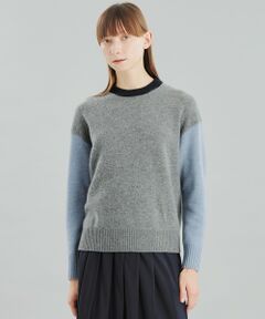 GREY LABEL ウールカシミヤカラーブロックニット