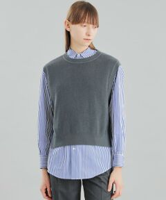 GREY LABEL コットン畦ニットベスト