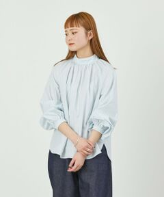 GREY LABEL ギャザースタンドブラウス