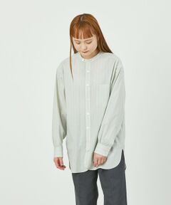 GREY LABEL バンドカラーチェックシャツ