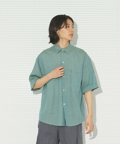 MACKINTOSH PHILOSOPHY / マッキントッシュ フィロソフィー シャツ・ブラウス | 【GREY LABEL】リネンシャンブレーレギュラーカラー半袖シャツ | 詳細1