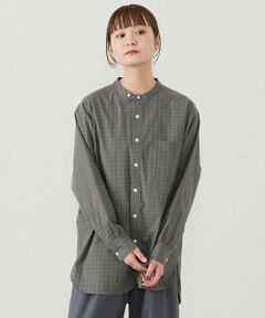 GREY LABEL バンドカラーパターンドシャツ