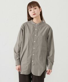 GREY LABEL バンドカラーパターンドシャツ