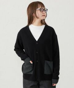 GREY LABEL ウールカシミヤブロックカーディガン