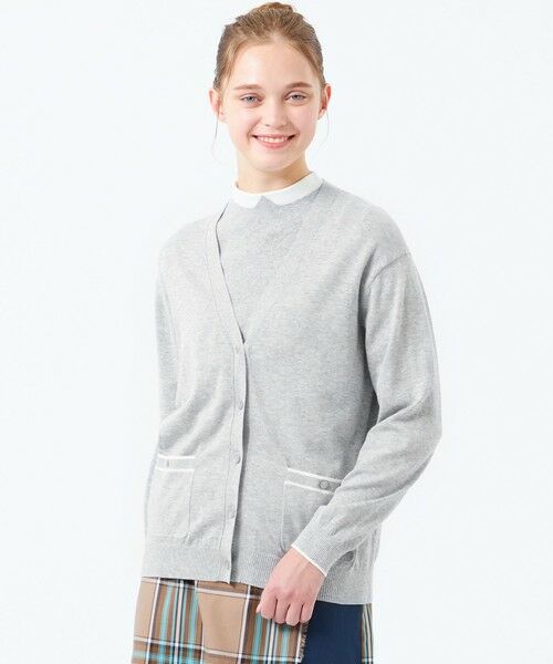 MACKINTOSH PHILOSOPHY/マッキントッシュ フィロソフィー トリミングカラーVネックカーディガン グレー3 38 MACKINTOSH PHILOSOPHY/マッキントッシュ フィロソフィー トリミングカラーVネックカーディガン グレー3 38