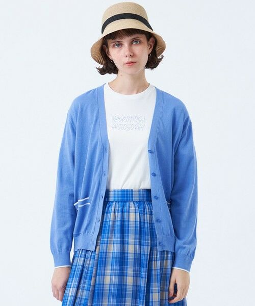 MACKINTOSH PHILOSOPHY/マッキントッシュ フィロソフィー トリミングカラーVネックカーディガン ブルー6 38 MACKINTOSH PHILOSOPHY/マッキントッシュ フィロソフィー トリミングカラーVネックカーディガン ブルー6 38