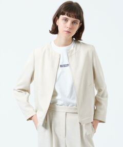 マッキントッシュフィロソフィー　白ダウン　ノーカラー ドライタッチノーカラージャケット(ブルゾン)｜MACKINTOSH