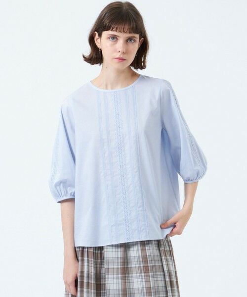 MACKINTOSH PHILOSOPHY/マッキントッシュ フィロソフィー トーションレースブラウス ブルー1 38 MACKINTOSH PHILOSOPHY/マッキントッシュ フィロソフィー トーションレースブラウス ブルー1 38