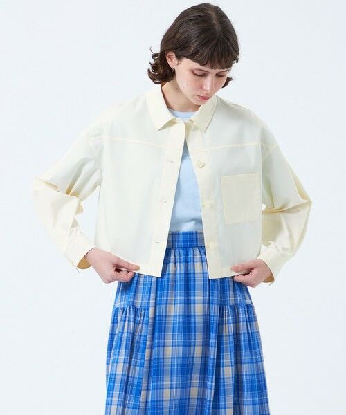 MACKINTOSH PHILOSOPHY/マッキントッシュ フィロソフィー クロップドシャツブルゾン オフホワイト2 38 MACKINTOSH PHILOSOPHY/マッキントッシュ フィロソフィー クロップドシャツブルゾン オフホワイト2 38
