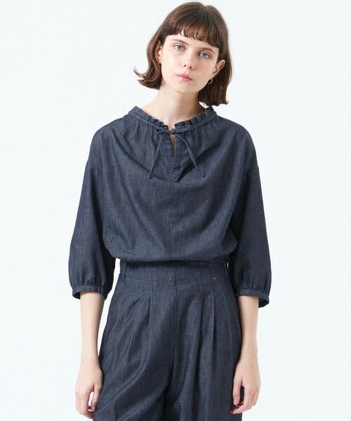 MACKINTOSH PHILOSOPHY/マッキントッシュ フィロソフィー 【LEE5月号/蛯原友里さん着用】ライトデニムフリルカラーシャツ ネイビー3 38 MACKINTOSH PHILOSOPHY/マッキントッシュ フィロソフィー 【LEE5月号/蛯原友里さん着用】ライトデニムフリルカラーシャツ ネイビー3 38