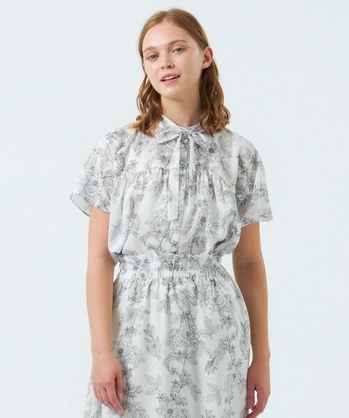 MACKINTOSH PHILOSOPHY/マッキントッシュ フィロソフィー ドローイングフラワーボウタイブラウス オフホワイト1 38 MACKINTOSH PHILOSOPHY/マッキントッシュ フィロソフィー ドローイングフラワーボウタイブラウス オフホワイト1 38