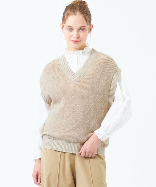 MACKINTOSH PHILOSOPHY/マッキントッシュ フィロソフィー ムリネニットベスト ベージュ1 36 MACKINTOSH PHILOSOPHY/マッキントッシュ フィロソフィー ムリネニットベスト ベージュ1 36