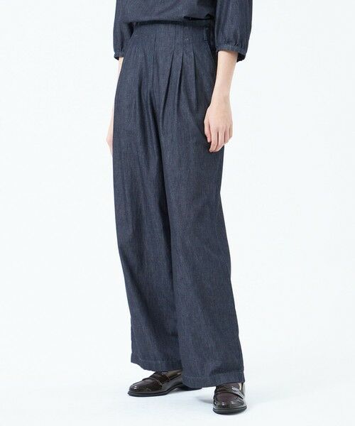 MACKINTOSH PHILOSOPHY/マッキントッシュ フィロソフィー ライトデニムウエストタックパンツ ネイビー3 40 MACKINTOSH PHILOSOPHY/マッキントッシュ フィロソフィー ライトデニムウエストタックパンツ ネイビー3 40