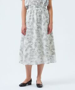 MACKINTOSH PHILOSOPHY / マッキントッシュ フィロソフィー ロング・マキシ丈スカート | ドローイングフラワーギャザースカート